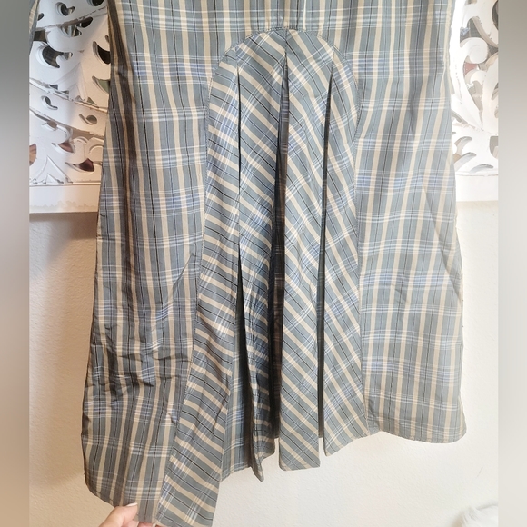RARE MOSCHINO JEANS PLEATED RUFFLE COTTAGECORE PLAID LONGSLEEVE MIDI DRESS SZ:2 - Picture 8 of 16